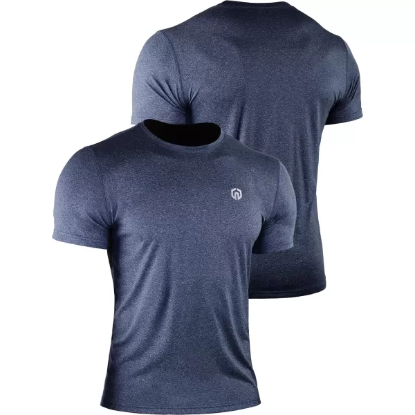 NELEUS Mens Dry Fit Athletic Running Shirt506 BlackBlueNavy Blue