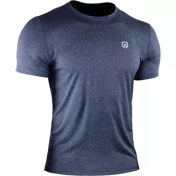 NELEUS Mens Dry Fit Athletic Running Shirt506 BlackBlueNavy Blue