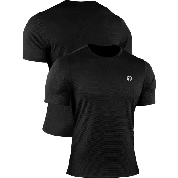 NELEUS Mens Dry Fit Athletic Running Shirt508 BlackBlackBlack3 Pack