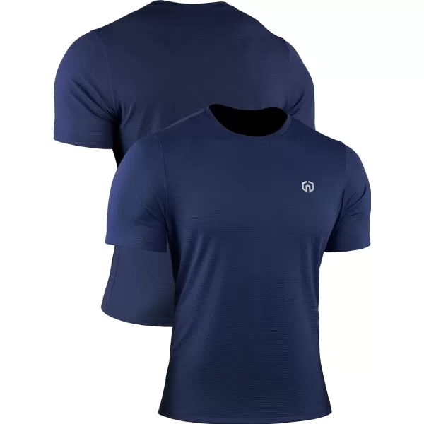 NELEUS Mens Dry Fit Athletic Running Shirt508 YellowNavyBlue3 Pack