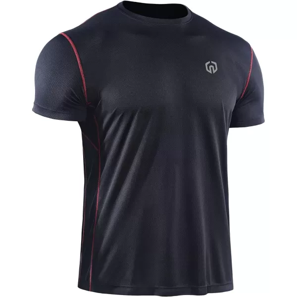 NELEUS Mens Dry Fit Athletic Running ShirtZ027 BlackBlackBlack3 Pack