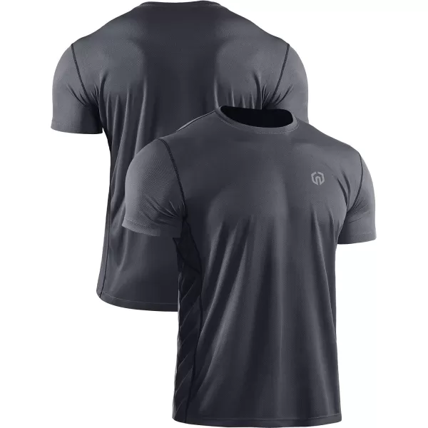 NELEUS Mens Dry Fit Athletic Running ShirtZ027 BlackGreyBlue3 Pack