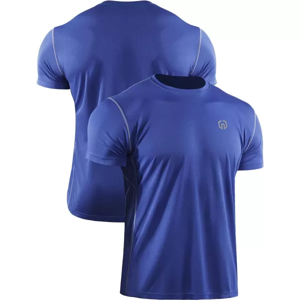 NELEUS Mens Dry Fit Athletic Running ShirtZ027 BlackGreyBlue3 Pack