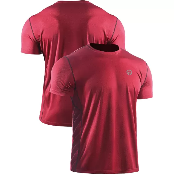 NELEUS Mens Dry Fit Athletic Running ShirtZ027 BlackGreyRed3 Pack