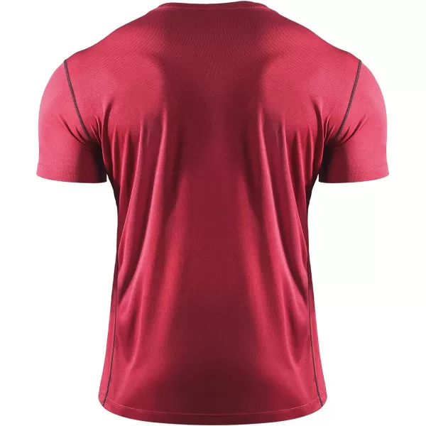 NELEUS Mens Dry Fit Athletic Running ShirtZ027 BlackGreyRed3 Pack