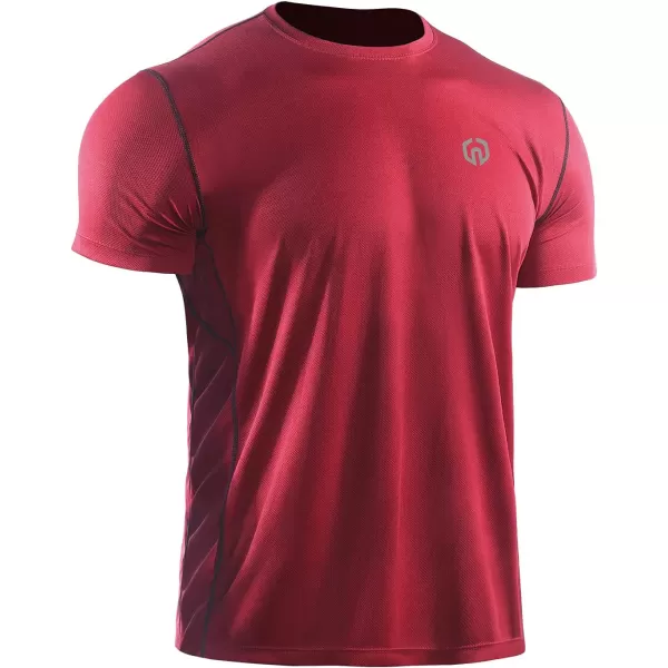 NELEUS Mens Dry Fit Athletic Running ShirtZ027 BlackGreyRed3 Pack