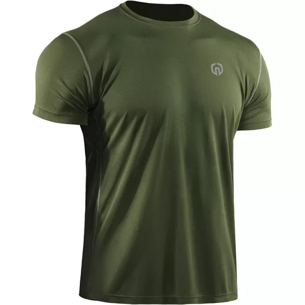 NELEUS Mens Dry Fit Athletic Running ShirtZ027 BlackOlive GreenBlue3 Pack