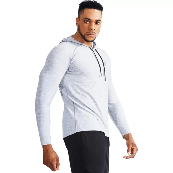 NELEUS Mens Dry Fit Athletic Workout Running Shirts Long Sleeve with Hoods5071 Dark GreyLight Grey2 Pack