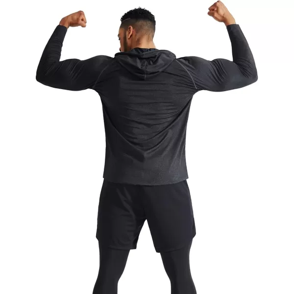 NELEUS Mens Dry Fit Athletic Workout Running Shirts Long Sleeve with Hoods5071 Dark GreyLight Grey2 Pack