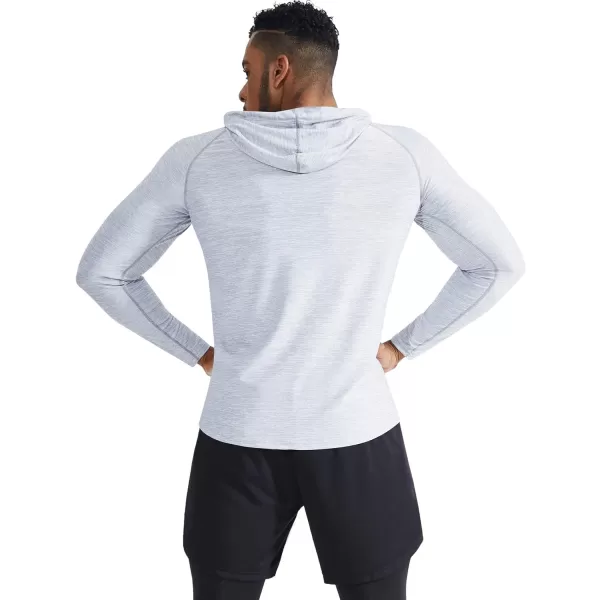 NELEUS Mens Dry Fit Athletic Workout Running Shirts Long Sleeve with Hoods5071 Dark GreyLight Grey2 Pack