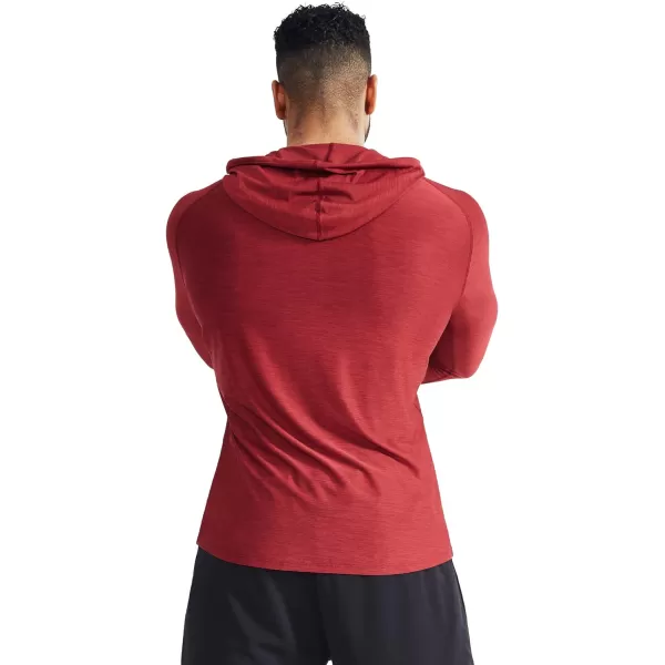 NELEUS Mens Dry Fit Athletic Workout Running Shirts Long Sleeve with Hoods5071 Dark GreyRed2 Pack