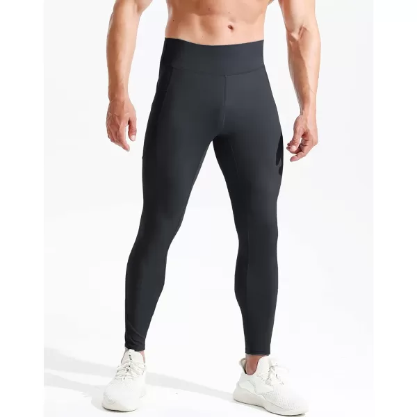 NELEUS Mens Dry Fit Compression Baselayer Pants Running Tights Leggings with Phone Pocket6108 BlackBlack2 Pack