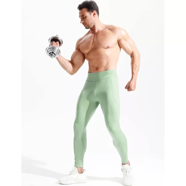 NELEUS Mens Dry Fit Compression Baselayer Pants Running Tights Leggings with Phone Pocket6108 BlackLight Green2 Pack