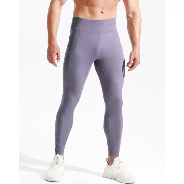 NELEUS Mens Dry Fit Compression Baselayer Pants Running Tights Leggings with Phone Pocket6108 BlackPurple2 Pack