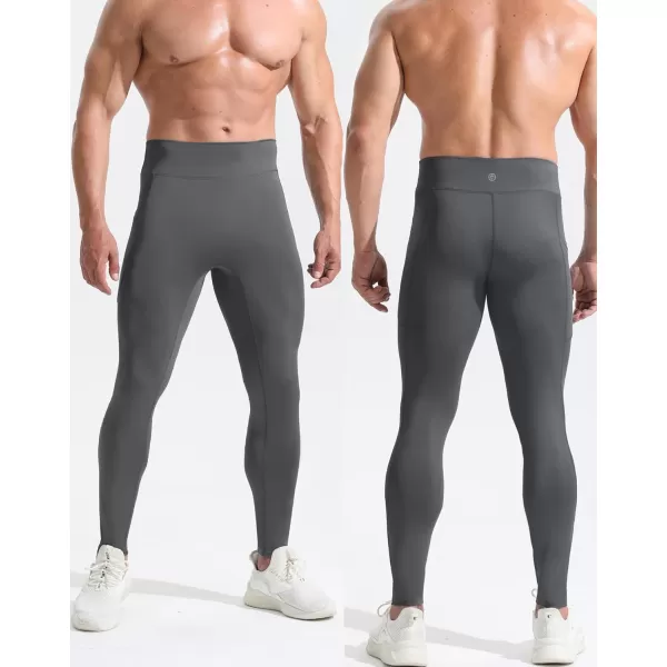 NELEUS Mens Dry Fit Compression Baselayer Pants Running Tights Leggings with Phone Pocket6109 2 PackblackGrey