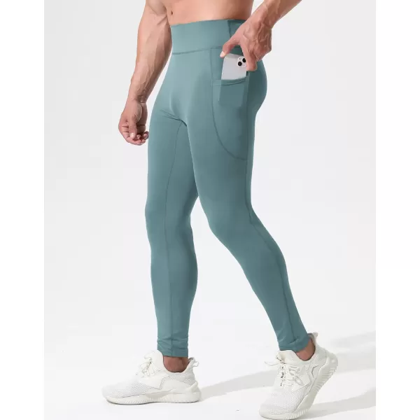 NELEUS Mens Dry Fit Compression Baselayer Pants Running Tights Leggings with Phone Pocket6109 2 PackblackGreygreen