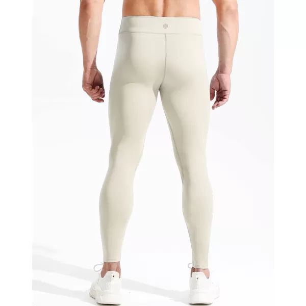 NELEUS Mens Dry Fit Compression Pants Workout Running Leggings6107 BlackCreamy White2 Pack