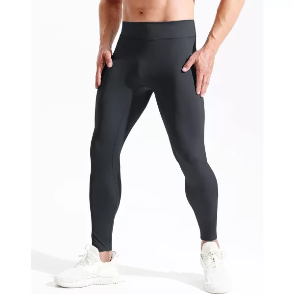 NELEUS Mens Dry Fit Compression Pants Workout Running Leggings6107 BlackCreamy White2 Pack
