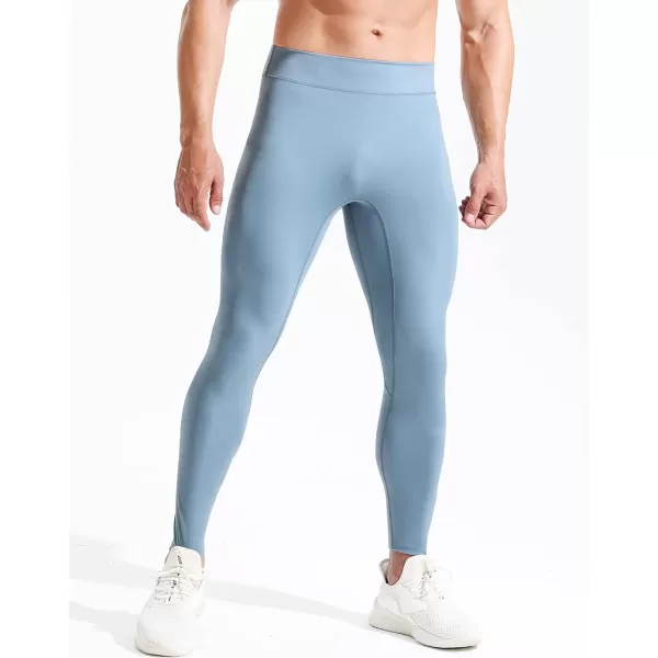 NELEUS Mens Dry Fit Compression Pants Workout Running Leggings6107 BlackLight Blue2 Pack