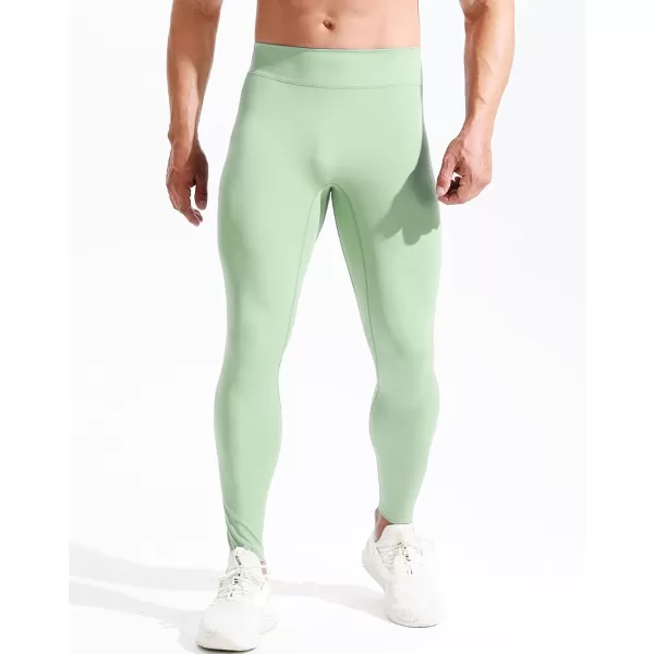 NELEUS Mens Dry Fit Compression Pants Workout Running Leggings6107 BlackLight Green2 Pack