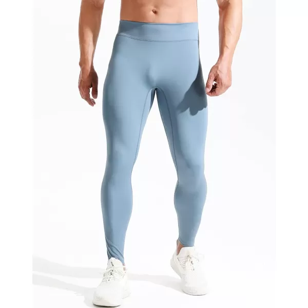 NELEUS Mens Dry Fit Compression Pants Workout Running Leggings6107 PurpleLight Blue2 Pack