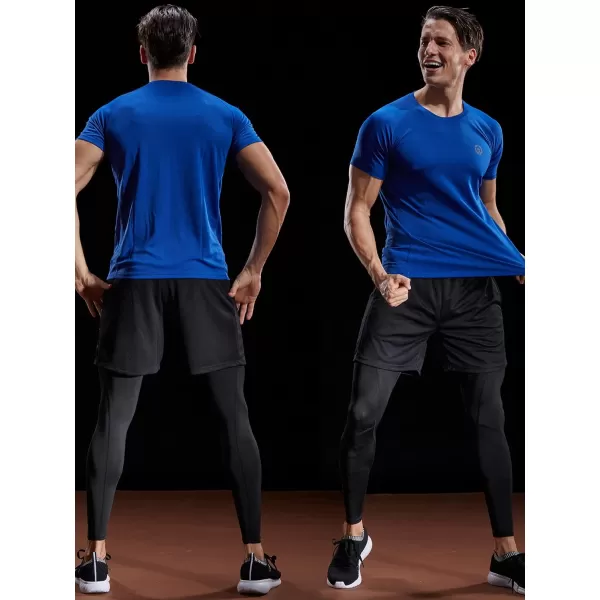 NELEUS Mens Dry Fit Mesh Athletic Shirts5033 3 Pack Blackbluegrey