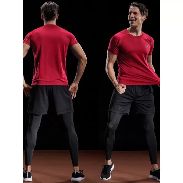 NELEUS Mens Dry Fit Mesh Athletic Shirts5033 3 Pack Blackgreyred