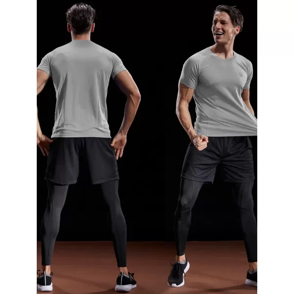 NELEUS Mens Dry Fit Mesh Athletic Shirts5033 3 Pack Blackgreywhite