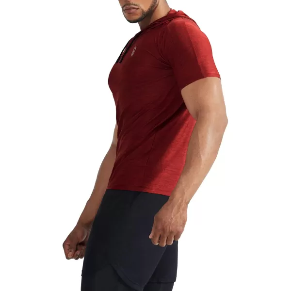 NELEUS Mens Dry Fit Performance Athletic Shirt with Hoods5063 2 Pack navyRed