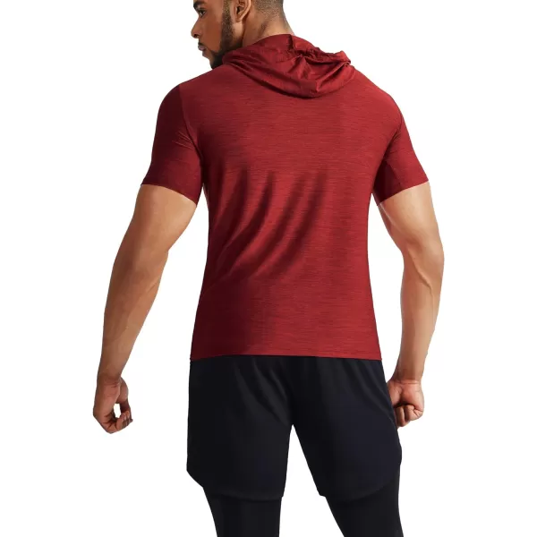 NELEUS Mens Dry Fit Performance Athletic Shirt with Hoods5063 2 Packblack GreyRed