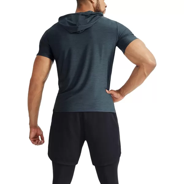 NELEUS Mens Dry Fit Performance Athletic Shirt with Hoods5063 3 Pack black GreySlate GrayLight Grey