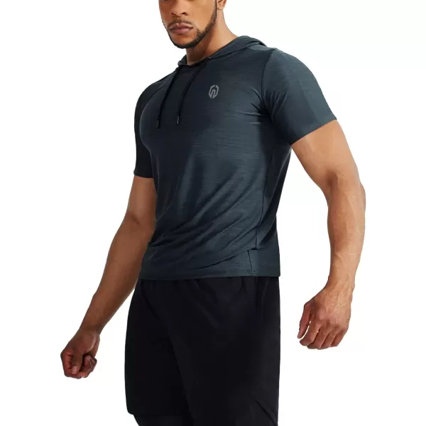 NELEUS Mens Dry Fit Performance Athletic Shirt with Hoods5063 3 Pack black GreySlate GrayNavy