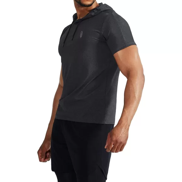 NELEUS Mens Dry Fit Performance Athletic Shirt with Hoods5063 3 Pack black GreySlate GrayRed