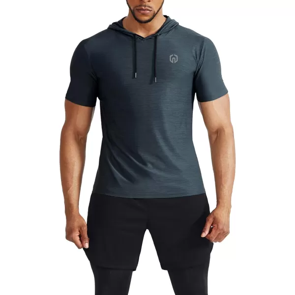 NELEUS Mens Dry Fit Performance Athletic Shirt with Hoods5063 3 Pack black GreySlate GrayRed