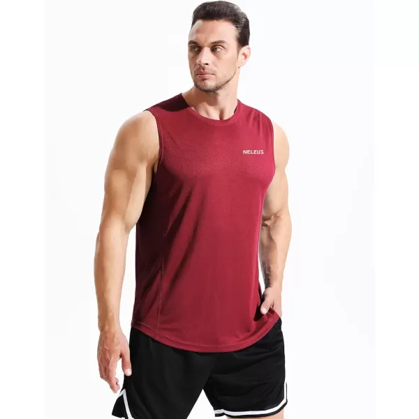 NELEUS Mens Dry Fit Workout Running Muscle Tank Top5042 BlackBlueRed