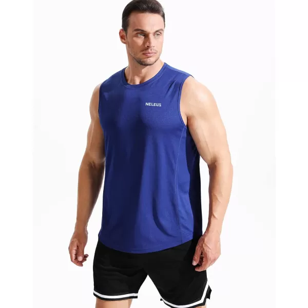 NELEUS Mens Dry Fit Workout Running Muscle Tank Top5042 BlackBlueRed