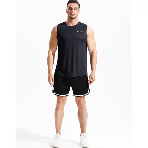 NELEUS Mens Dry Fit Workout Running Muscle Tank Top5042 BlackBlueRed