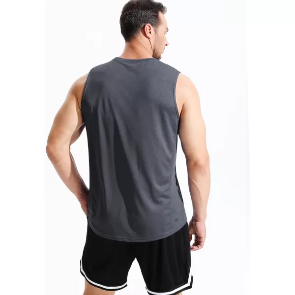 NELEUS Mens Dry Fit Workout Running Muscle Tank Top5042 BlackGreyBlue