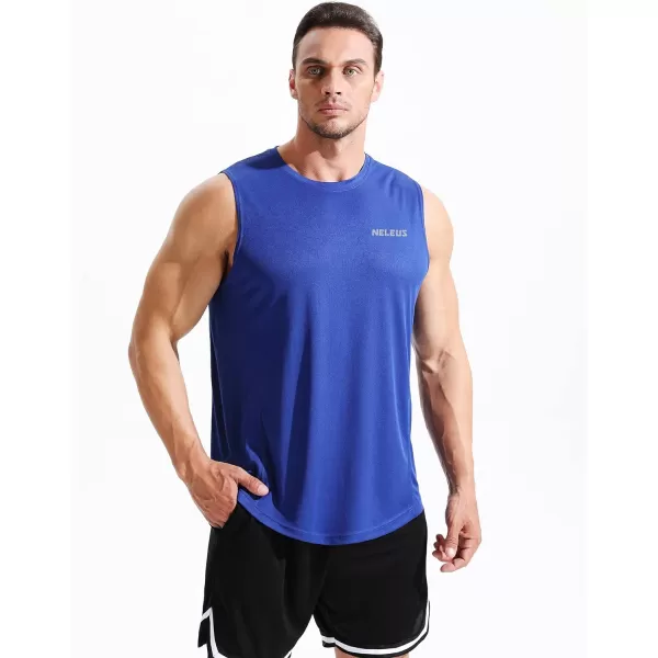 NELEUS Mens Dry Fit Workout Running Muscle Tank Top5042 BlackGreyBlue