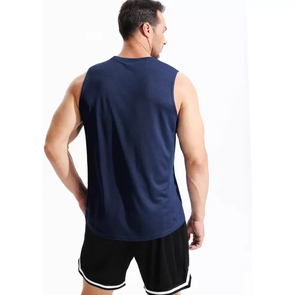 NELEUS Mens Dry Fit Workout Running Muscle Tank Top5042 BlackGreyNavy Blue