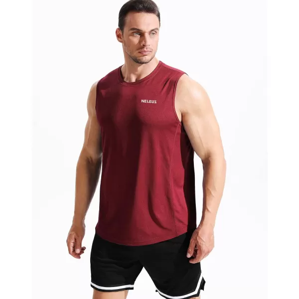 NELEUS Mens Dry Fit Workout Running Muscle Tank Top5042 BlackGreyRed