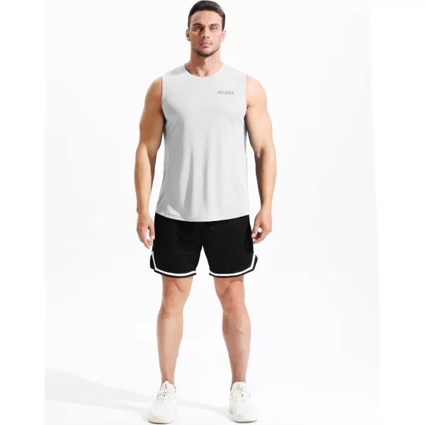 NELEUS Mens Dry Fit Workout Running Muscle Tank Top5042 BlackGreyWhite