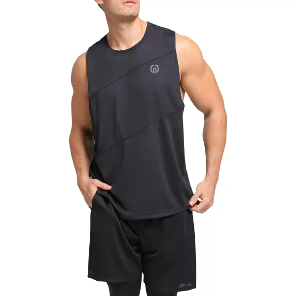 NELEUS Mens Dry Fit Workout Running Muscle Tank Top5054 BlackBlackBlack3 Pack