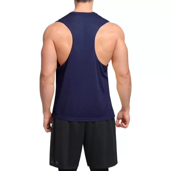 NELEUS Mens Dry Fit Workout Running Muscle Tank Top5054 BlackLight GreyNavy Blue3 Pack