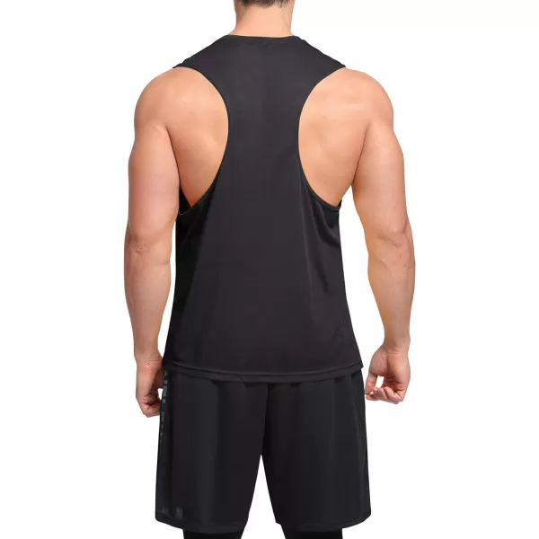 NELEUS Mens Dry Fit Workout Running Muscle Tank Top5054 BlackLight GreyNavy Blue3 Pack