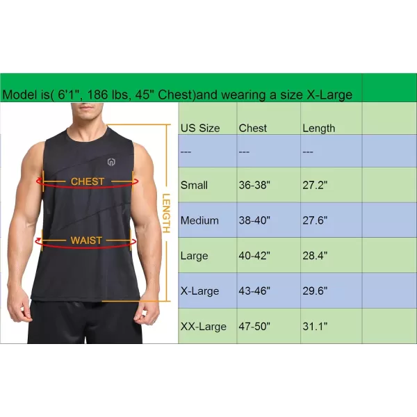 NELEUS Mens Dry Fit Workout Running Muscle Tank Top5054 BlackLight GreyNavy Blue3 Pack