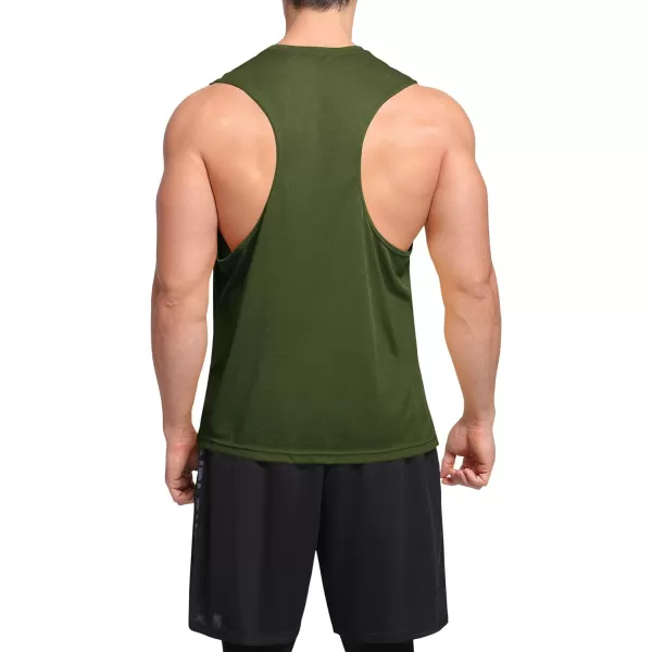 NELEUS Mens Dry Fit Workout Running Muscle Tank Top5054 BlueNavyOlive Green3 Pack