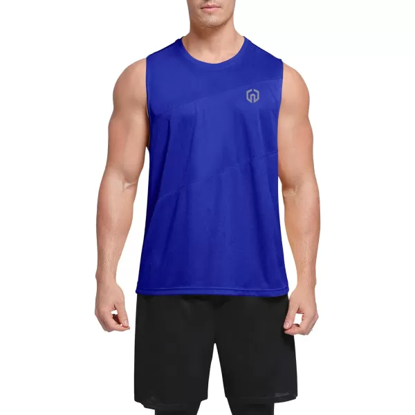 NELEUS Mens Dry Fit Workout Running Muscle Tank Top5054 BlueRedYellow3 Pack