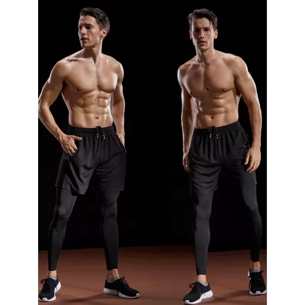 NELEUS Mens Lightweight Workout Athletic Shorts with Pockets6056 2 Packblack grey