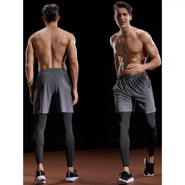 NELEUS Mens Lightweight Workout Athletic Shorts with Pockets6056 2 Packblack grey